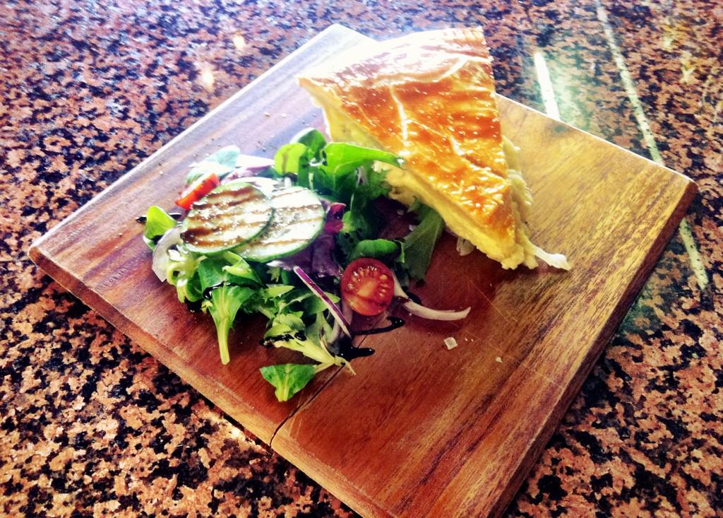 kava_cafe's tweet photo. We also have a few portions of our popular cheese &amp; onion pie left, and a creamy smoked salmon &amp; pea tagliatelle :) http://t.co/bWyydZaiug