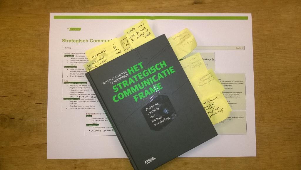 Hele #strategie op 1 A3! Strategisch communicatie frame van <a href="/bettekevanruler/">Betteke van Ruler</a> toegepast voor opdrachtgever. Werkt!