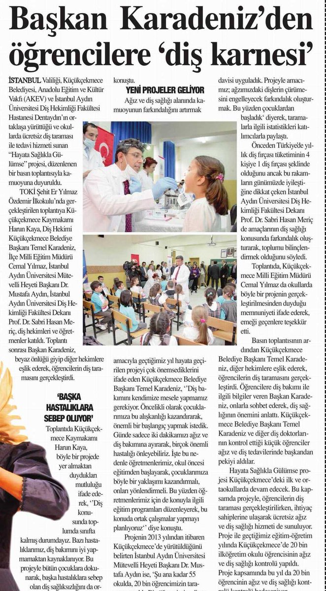 dila_unlu's tweet photo. İAU Dentaydin Diş Hastanesi öncülüğünde "Hayata Sağlıklı Gülümse" projesi @drmaydin http://t.co/SR2zeIdszS