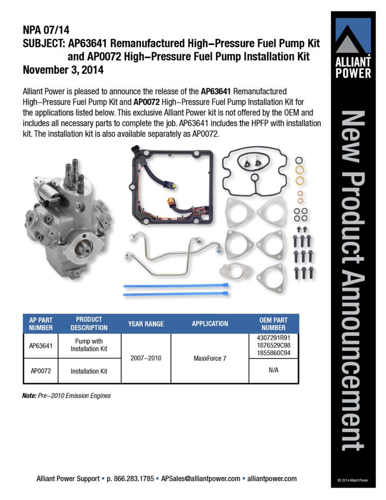 alliantpower's tweet photo. Got a fleet of Maxxforce 7's you own or maintain? Here's your High-Pressure Fuel Pumps. #navistar #maxxforce7 http://t.co/PDf7B6xrbU