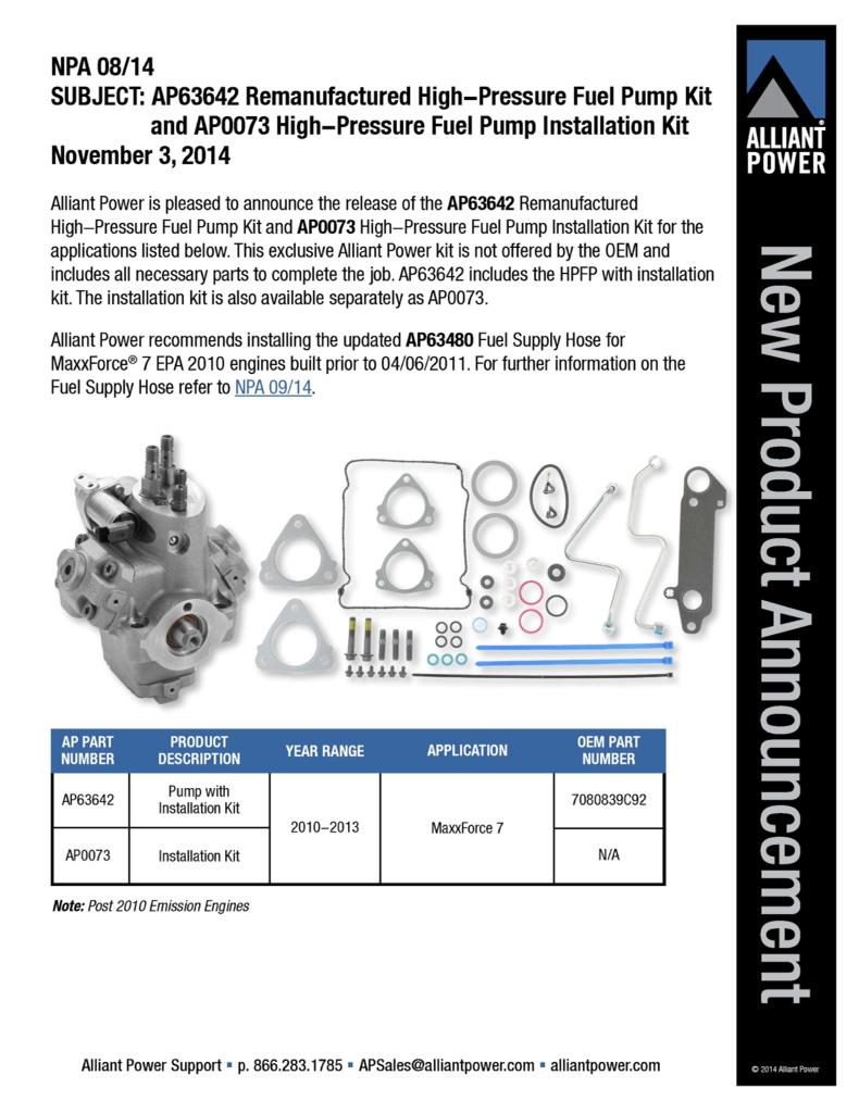 alliantpower's tweet photo. Got a fleet of Maxxforce 7's you own or maintain? Here's your High-Pressure Fuel Pumps. #navistar #maxxforce7 http://t.co/PDf7B6xrbU