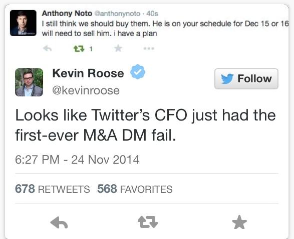 tatianaplatt's tweet image. .@Twitter's CFO accidentally sent a private message to the Twitterverse #oops #DMFail m.huffpost.com/us/entry/62184…