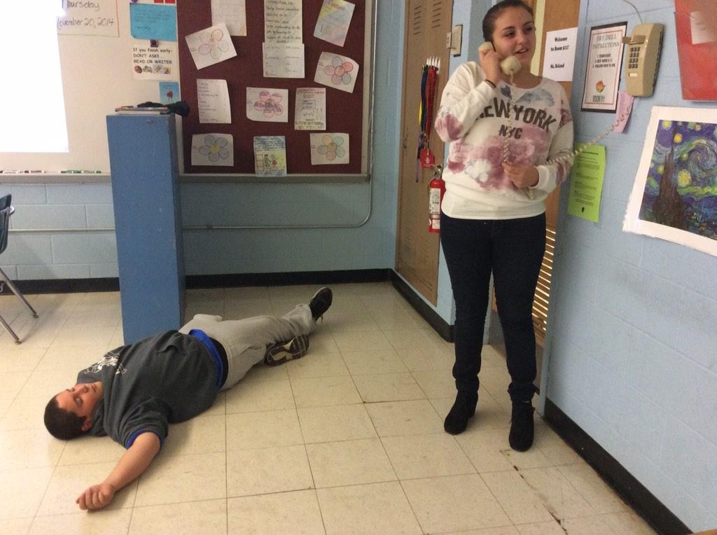 ClaireKellyIMS's tweet photo. @IselinMiddle Instead of another vocab quiz, we decided to use our new words in fun, original skits! #panthernation http://t.co/a8uVtQC5Fw