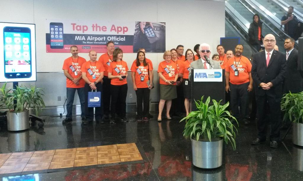 iflymia's tweet photo. .@BillTalbert kicking off the launch of our New MIA Mobile app - MIA Airport Official. Download today! #MIAapp http://t.co/fGX4kNceZy