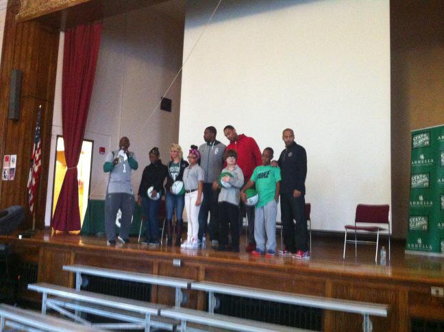 NetSuptB's tweet photo. King School: Celtics Stay in School Assembly! Students recognized for great attendance &amp; great citizenship! http://t.co/N4Kn9hmghj