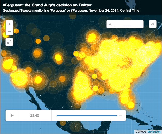 BuzzFeed's tweet photo. Here’s what @twitter looked like during the Ferguson grand jury decision
http://t.co/g2UgOrGS2z http://t.co/5KsiT9sZkG