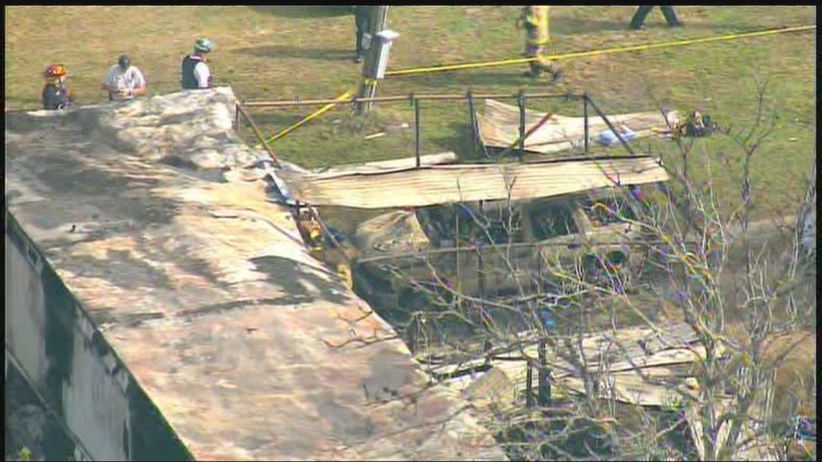 MORE Air 11 is now over the mobile home fire in Edna; 5 kids
