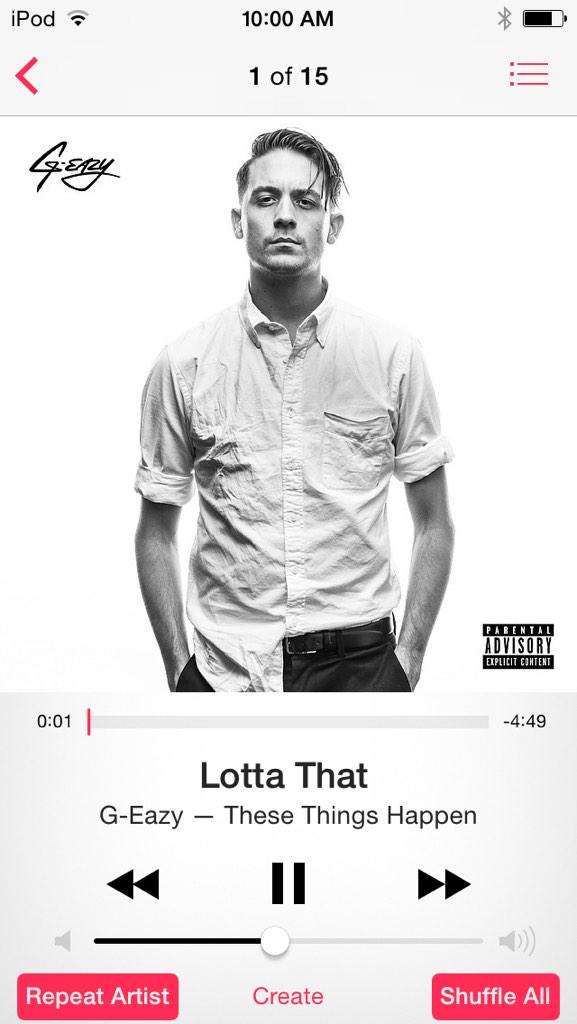 el_arredondo's tweet photo. Straight bumpin @G_Eazy 🔥🔥🔥#BayAreaSound #TheseThingsHappen #LottaThat http://t.co/2dL94gacUB