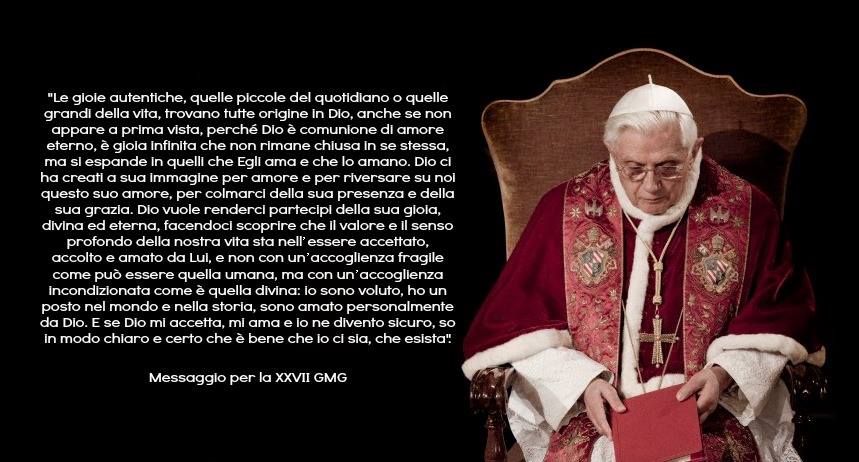 maurazamir's tweet photo. Il valore ed il senso profondo della nostra vita sta nell'essere accettati, accolti e amati da Lui......Benedetto XVI http://t.co/bScyziyI2Q