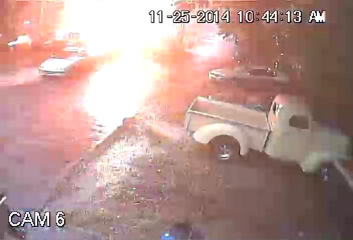 WESH's tweet image. Surveillance image from Royal Tire &amp;amp; Air in Daytona Beach during a lightning strike #wesh2storms: