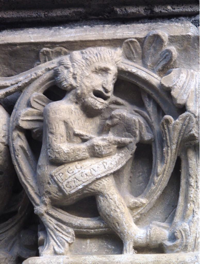 JohanOosterman's tweet photo. This guy is writing down his sins. His face gives away an uneasy conscience. Portal of Our Lady's Maria Laach. http://t.co/JbJ78qmKh9