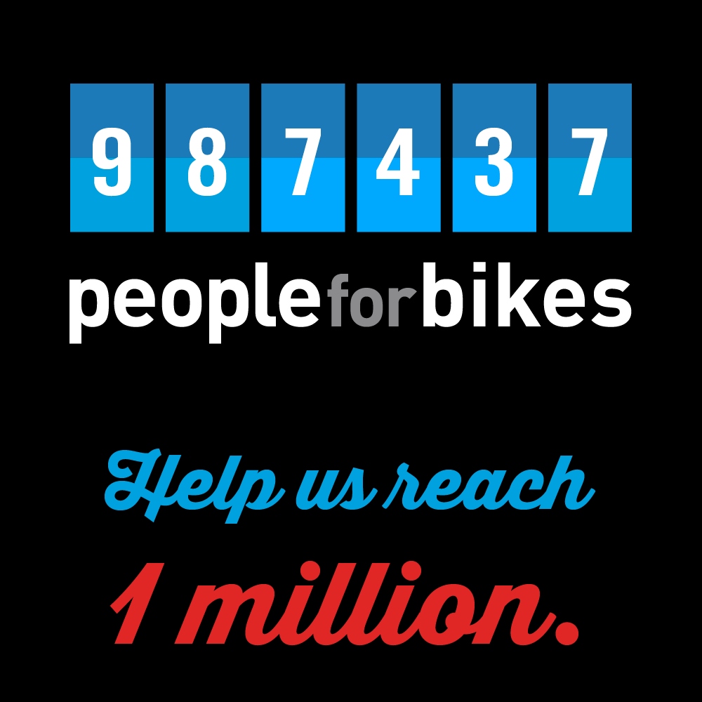 RideCannondale's tweet image. 987,437 riders and counting! Retweet to help get @Peopleforbikes to ONE MILLION supporters! peopleforbikes.org