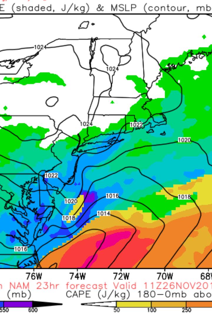 antmasiello's tweet image. 11z NAM csi/cape and slp. Hmmmm.... #gravitywave