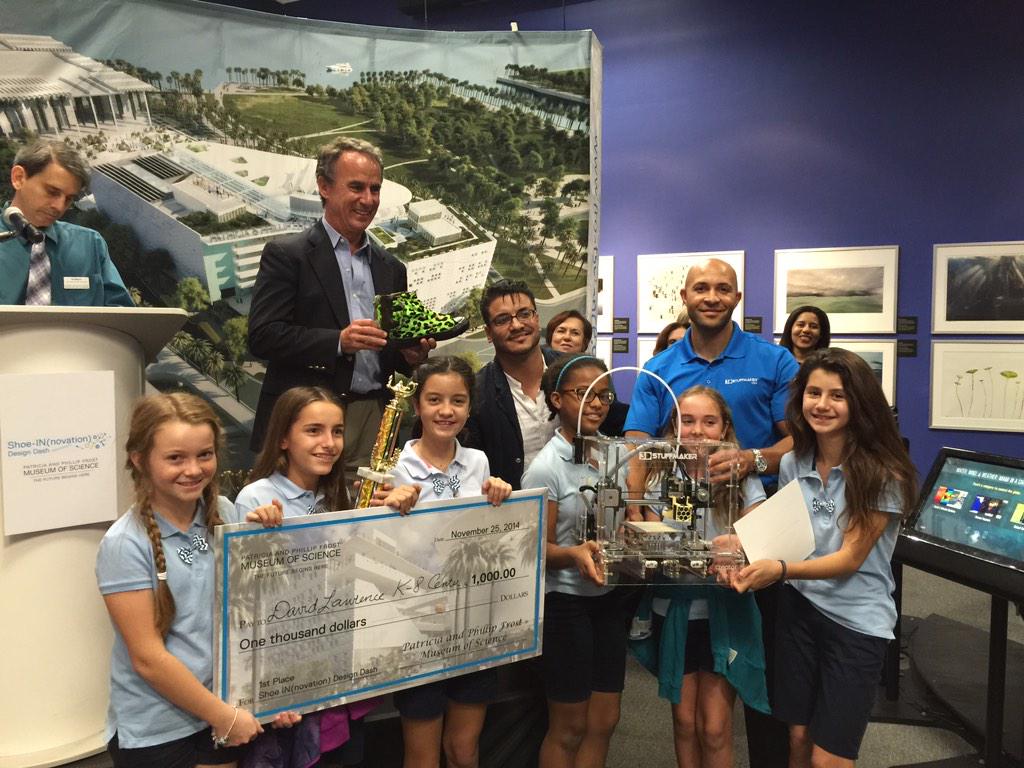 FrostScience's tweet photo. Congrats to David Lawrence Jr. K-8 Center for winning the #ShoeIn competition! @TheArtsFashion @3dstuffmakerusa http://t.co/oSFixP1nZR