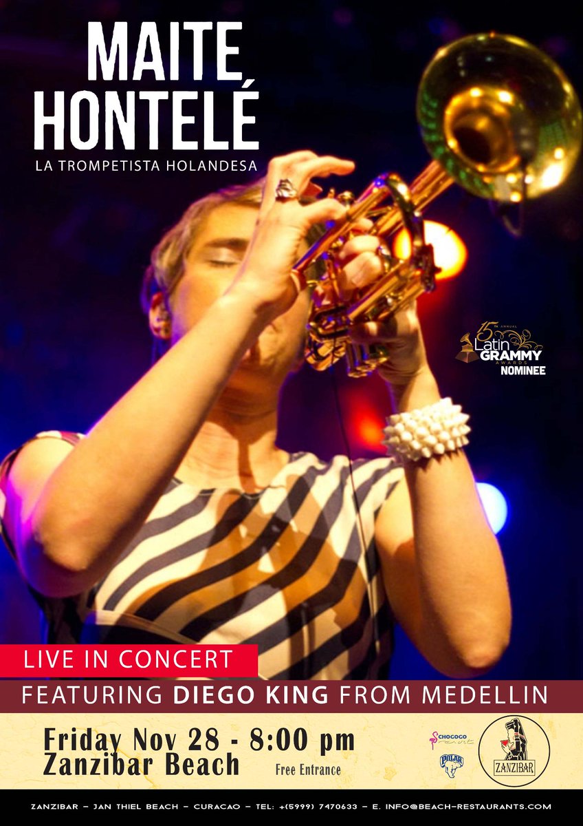 ChogogoResort's tweet photo. Tip voor a.s. vrijdag: MAITE HONTELE Live in Concert bij Culinary Beach Restaurants Curacao @zanzibarcuracao !! http://t.co/4z6fooH4x9