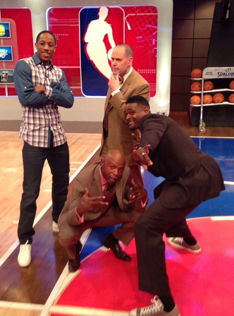 NBATV's tweet image. .@DeMar_DeRozan joining the #FanNight crew in studio!