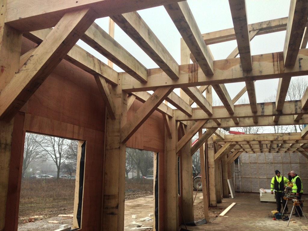 associatedtimbe's tweet image. Great to see our new offices and showroom for @johnboddy going up so quickly #oaktimberframe #newoffice