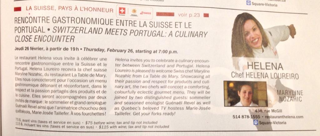 Pour cette 16e édition de <a href="/MTLenLumiere/">MONTRÉAL EN LUMIÈRE</a>, notre chef <a href="/LoureiroHelena/">helena loureiro</a> recevra la chef Maryline Nozahic le 26 février!