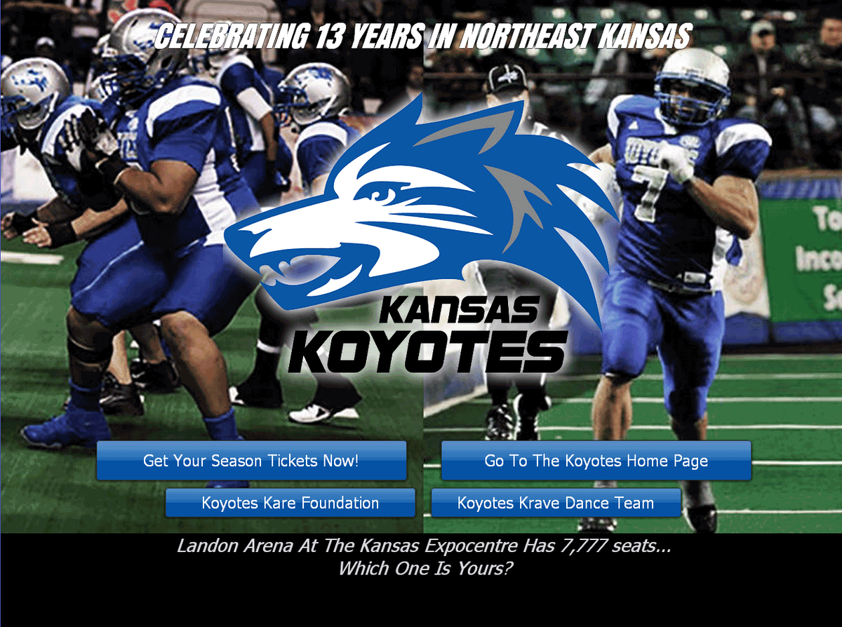 Kansas_Koyotes's tweet photo. Check out the Kansas Koyotes NEW WEBSITE at http://t.co/7vFt76Af5K  We are geared up for our record 13th season! http://t.co/21RELfk5N6