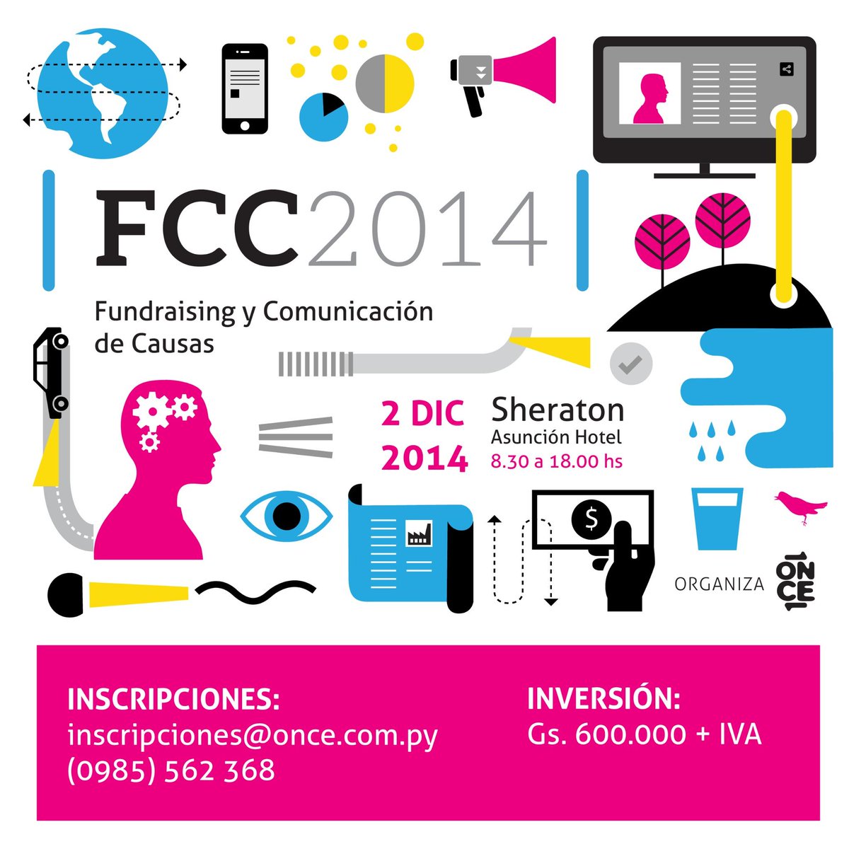OnceParaguay's tweet photo. Te invitamos al Congreso de Fundraising y Comunicación de Causas, este 2 de dic., a partir de las 08:30 hs. #FFC2014 http://t.co/IH0iKm5DCB