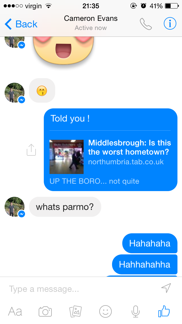 MeganRavenhall's tweet photo. My innocent naive flatmate didn't know what a Parmo wAs...#borotillidie http://t.co/7eawCgy2dW