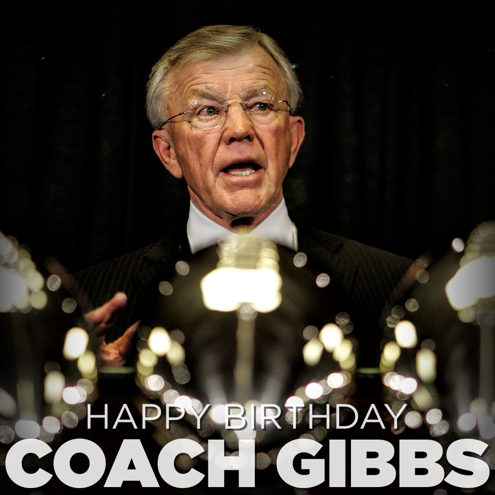 " Happy Birthday to legendary coach Joe Gibbs who led the team to all three SB   
Hats off Coach!