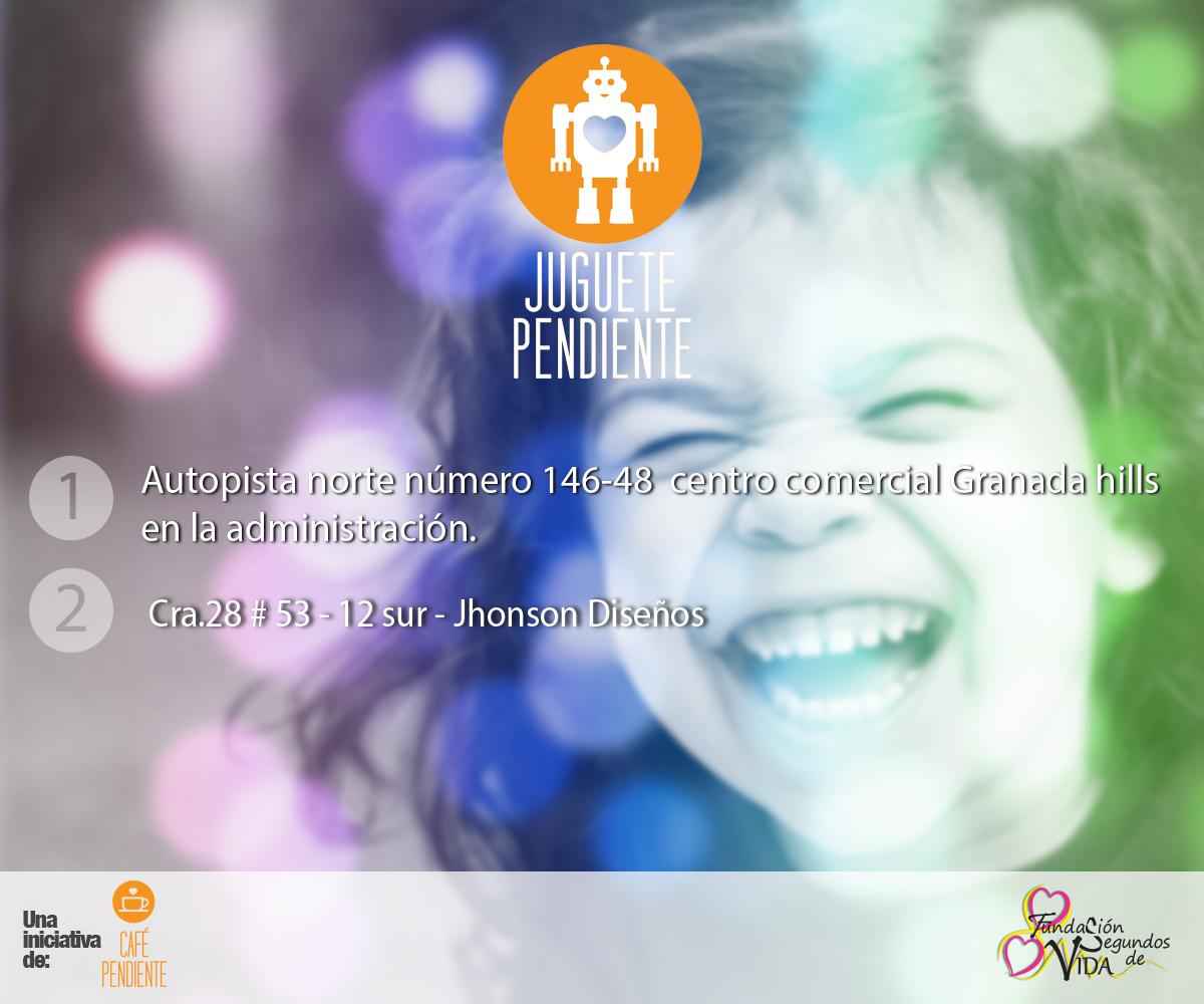 cafepatodos's tweet photo. Regala una sonrisa, regala un juguete pendiente. Estos son nuestros puntos autorizados #todospodemosayudar http://t.co/KVlUqtFnIs