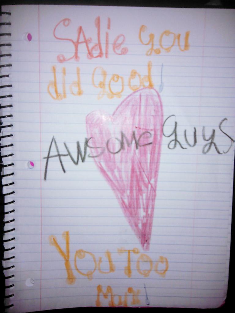 mrshudson0719's tweet photo. My 7 year old daughter made this for you @sadierob @MarkBallas she's your BIGGEST fan #TeamQuackPack #DWTS http://t.co/9y1GYbR51Z