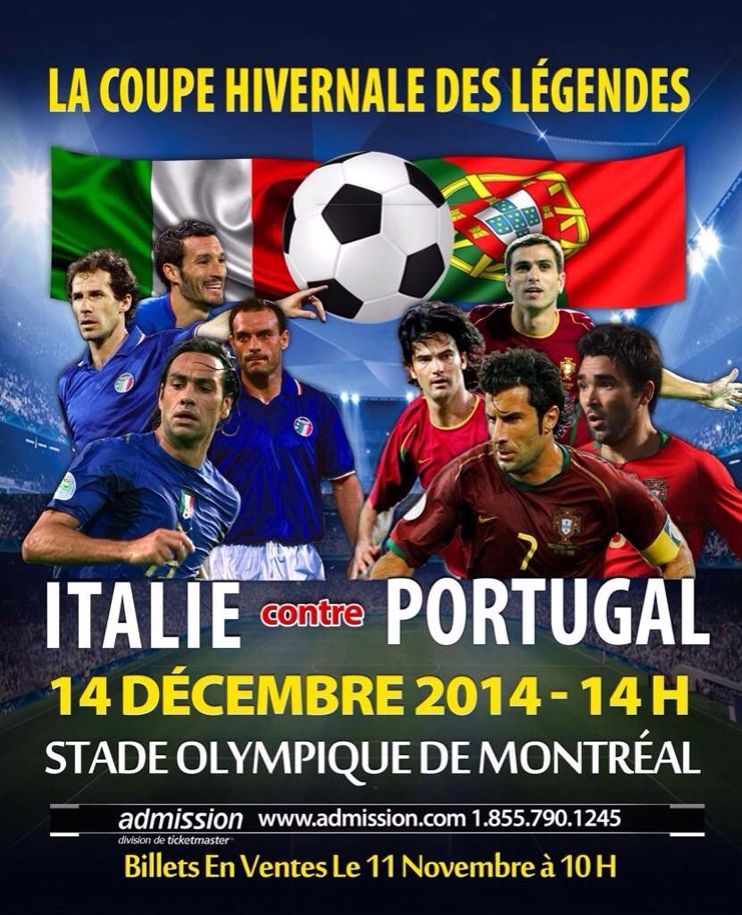 worldclasslive's tweet photo. @Mmeblutner ITALY v PORTUGAL Legends in Montreal! Tickets on sale at http://t.co/CR5NVFnLGc 1-855-790-1245 http://t.co/MBOn0VMayo