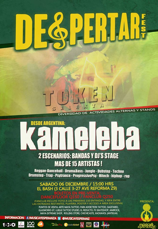 MusicayEsperanz's tweet photo. Se une al #DespertarFest @TokenSelekta #KamelebaEnGuate @LiveinFest @radio502 @reggaeguate @reggaevibesgt http://t.co/A3rHD7cyIM