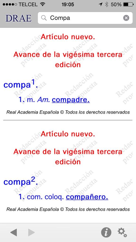 LaTerribleLiz's tweet photo. "Compa" en el diccionario de la @RAEinforma #YoSoyCompa • http://t.co/QJODG7leJ9
