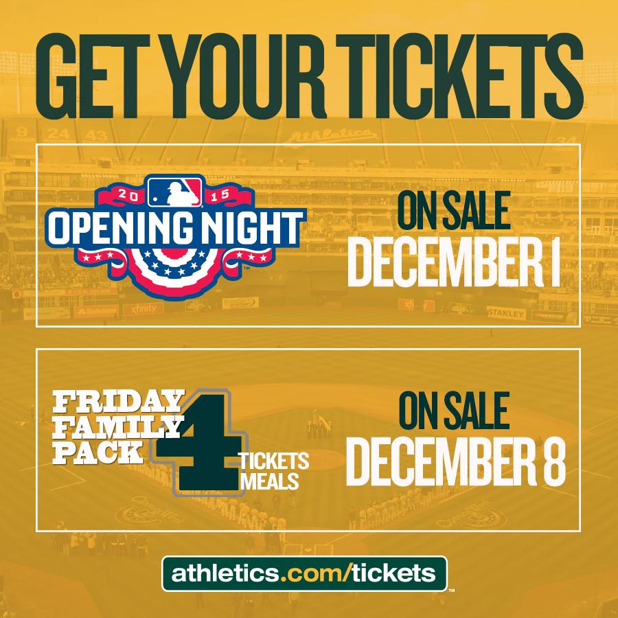 Oakland Athletics 🌳🐘⚾️ on Twitter "SAVE THE DATES! Singlegame Opening