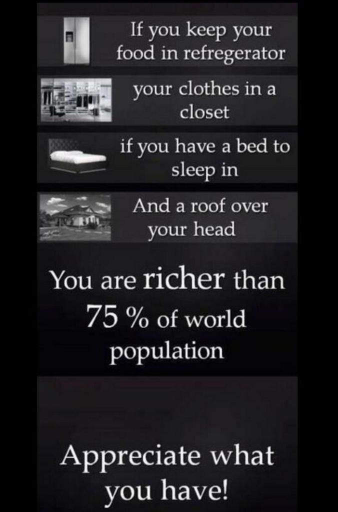 Appreciate what you have.