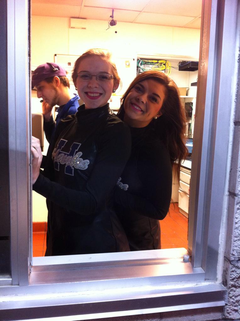 yearbookit's tweet photo. McHawkettes serve it up in the drive-thru for their fundraiser! http://t.co/hN0iLPhPsy