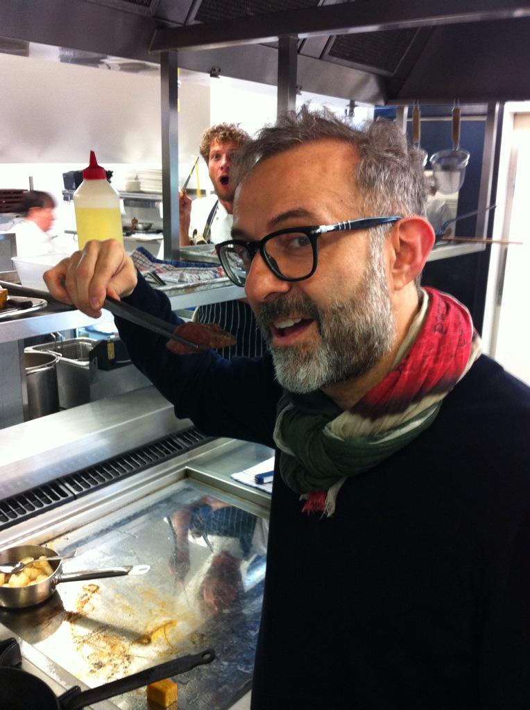 chefwatson74's tweet photo. @massimobottura trying @moyzlorenz 154 day dry aged @RangersValley Me - Can I try? Massimo - Fuck off, this is mine! http://t.co/5dOsSdjSS4