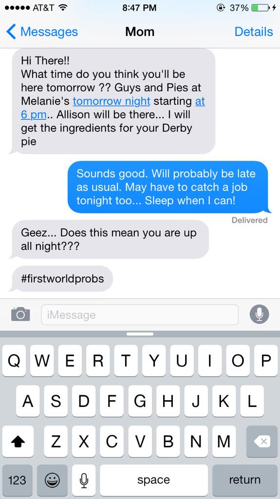 HookEmSharp's tweet photo. Mom wins texting. http://t.co/AfEfNZaI9R