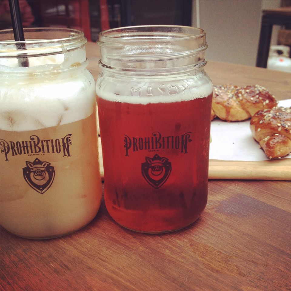 ProhibitionAles's tweet photo. Why only have one, when you can have two? 1 beer, 1 cocktail and pretzels will make everything right. http://t.co/A8ILj246ZC