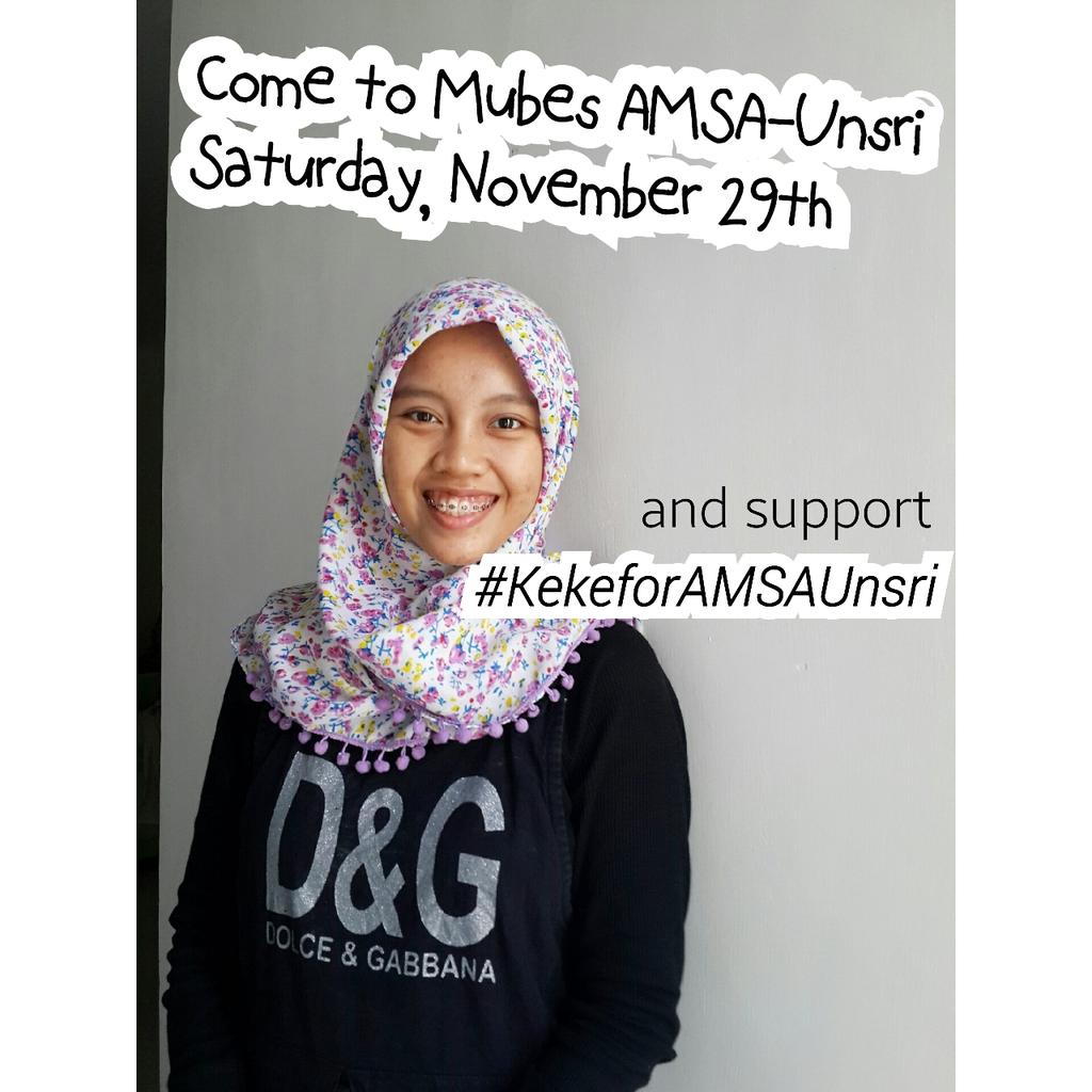 Let's come to Mubes @amsaunsri on November 29th.

And support #KekeforAMSAUnsri

The future of AMSA is in your hand~