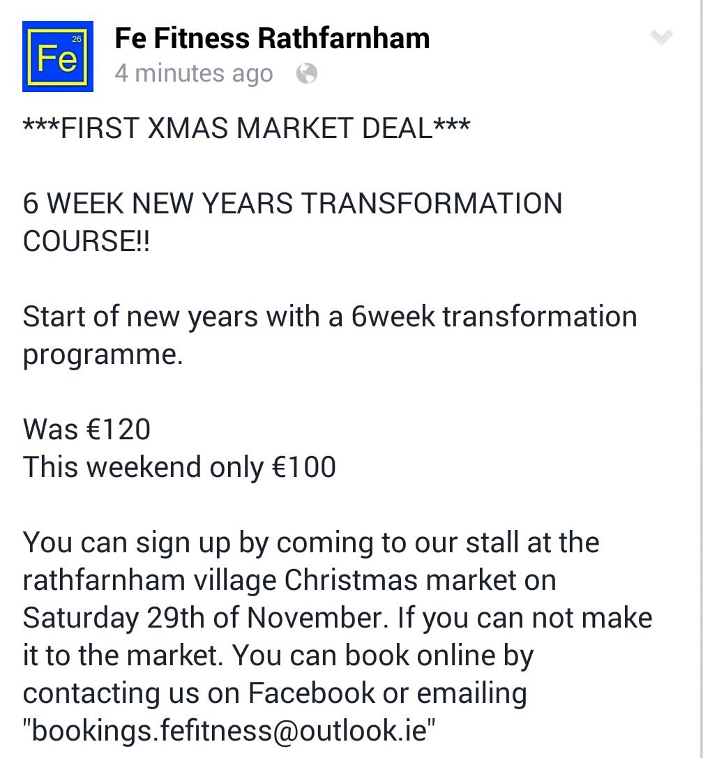 fefitness1's tweet photo. @RathfarnhamV some deals are coming to Fe Fitness for the Christmas market. Looking forward to meeting everyone http://t.co/yLrgrg60zC