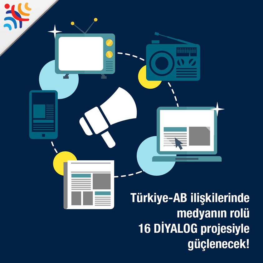 Medya kuruluşları tarafından geliştirilen 16 diyalog projesine 2.1 milyon Avro hibe desteği sağlanıyor.