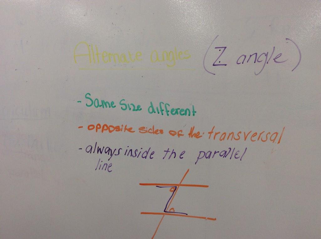 MeganG_01's tweet photo. #yr7mathsHCC This clearly explains what an Alternate angle is and it has ice colours! Good job @samanzano29 @vinuli http://t.co/wMvEYVSXlA