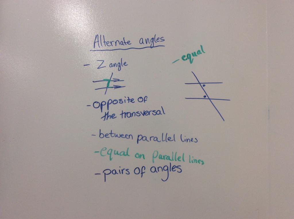 ClaytonHazza's tweet photo. #Yr7MathsHCC I believe this angle on parallel lines is the best because it is clear and easy to read! http://t.co/w2fJv4f1yo