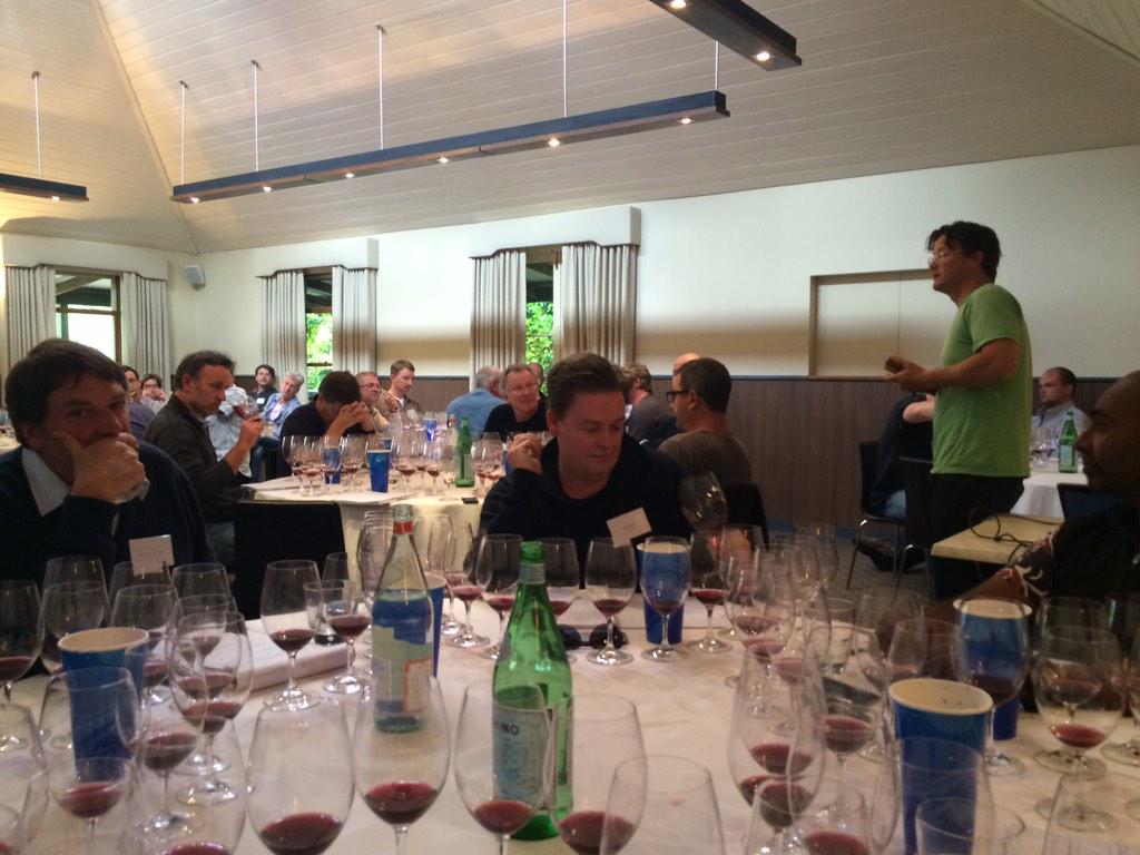 PinotMassif's tweet photo. @Shadowfaxwines holding the room like some kind of guy that conducts a beautiful orchestra type thing #pinotmassif14 http://t.co/eWuTn0ZFzF
