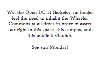 theopenuc's tweet photo. See you Monday! #openuc #wheelercommons #fightthehike #thisisntover http://t.co/vMCzXPTSme
