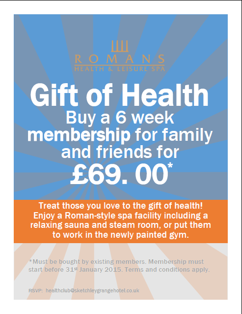RomansSpa's tweet photo. 6 weeks for £69 over the festive period! #romans #burbage #membership #Hinckley http://t.co/mcWenW1Khe
