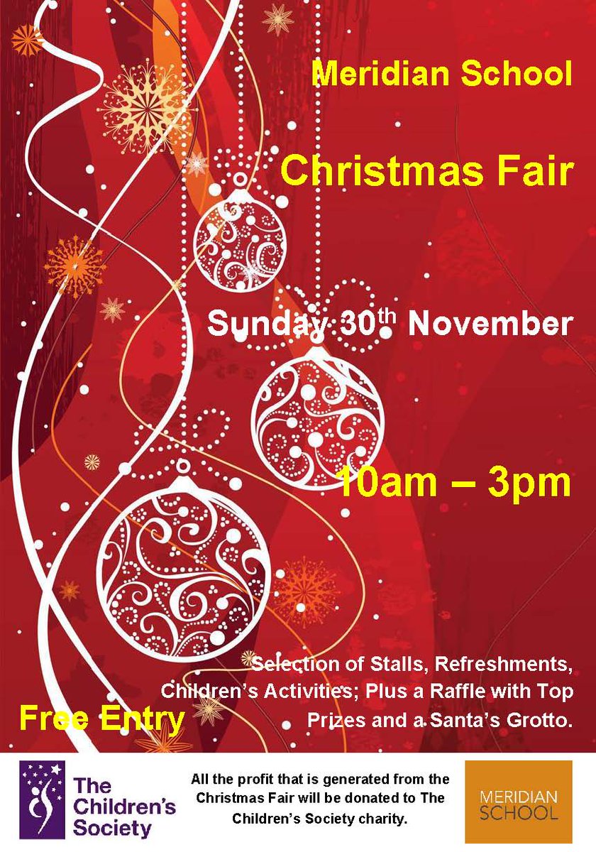 TheListing's tweet image. @MeridianPE invite you to their charity #ChristmasFair 30th Nov #festivefun #ChristmasInRoyston  @childrenssociety