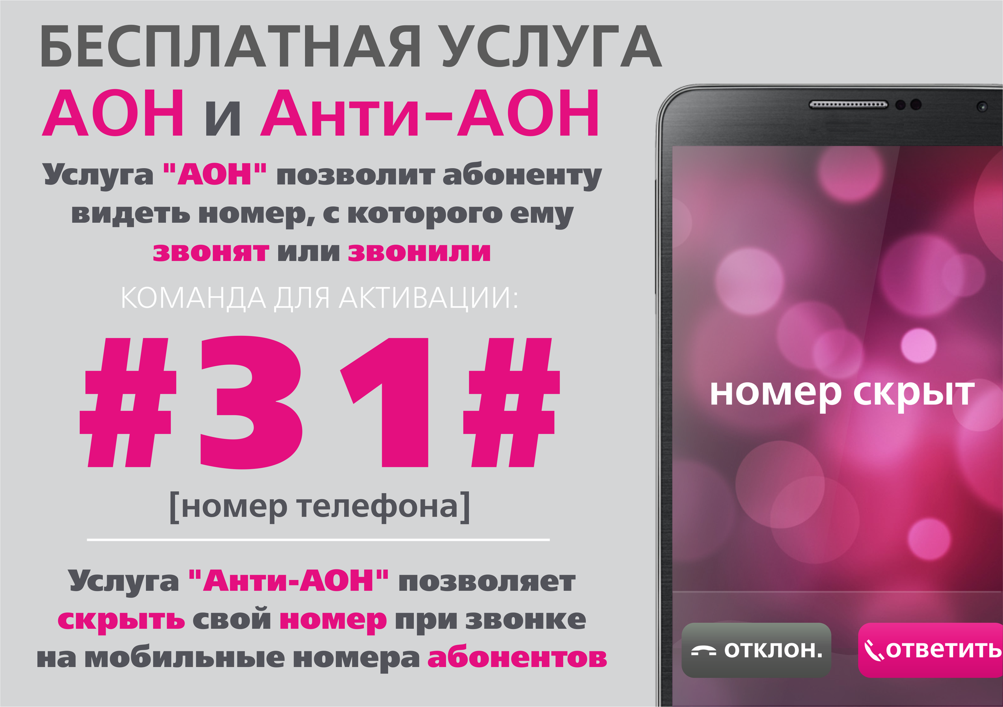 Скрыть свой номер отключить