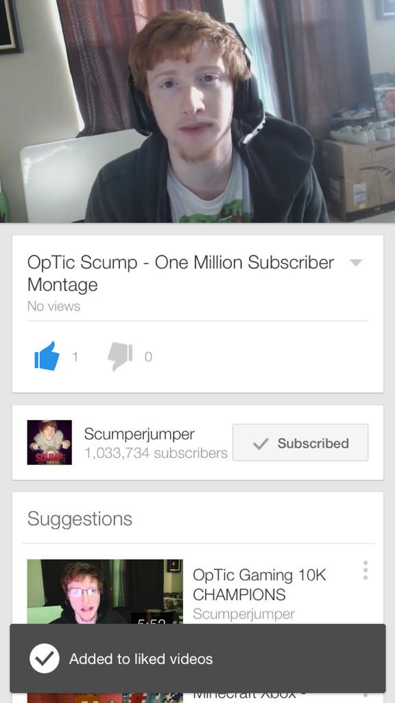 TGCShippppy's tweet photo. @OpTic_Scumper got the first view and like on ya video👍 http://t.co/Z5Tt2bnPJG