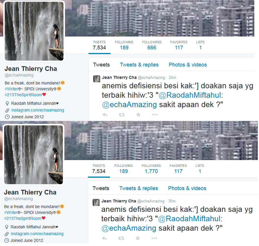 ReplyJKT48x's tweet photo. Trimakasih buat @echaamazing telah membeli followers twitter dikami.
kamiharap bisa mengirim testominasinya kak.. http://t.co/ldp89bwKjS