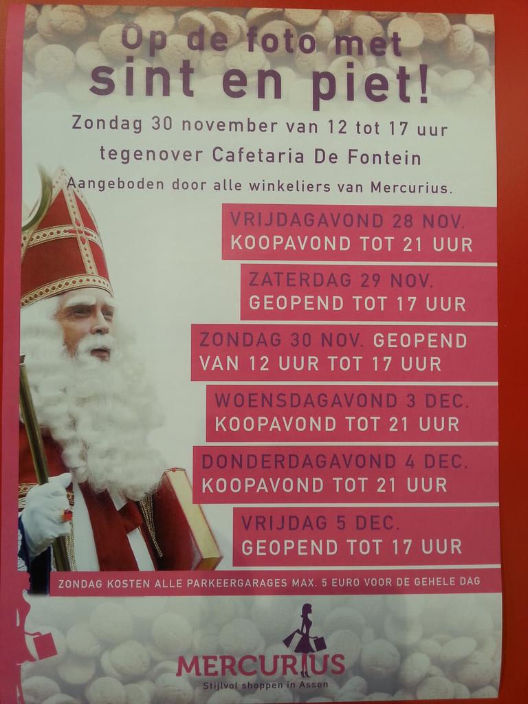 Run2DayAssen's tweet photo. Komend weekend is het weer koopzondag! Ga op de foto met Sinterklaas en haal bij ons de leukste sinterklaascadeau's! http://t.co/1Nxmu5zD8k